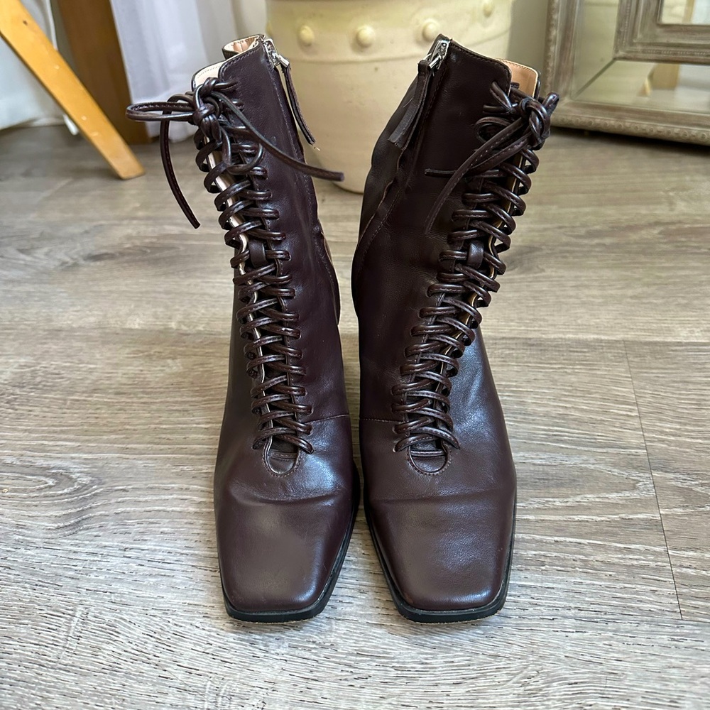 Zara brown leather booties